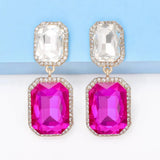 Geometrical Shape Glass Stone Dangle Earrings Earrings - Tophatter Daily Deals
