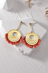 Contrast Stainless Steel Earrings Deep Red One Size Earrings - Tophatter Daily Deals