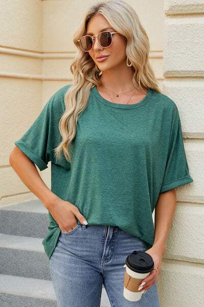 Round Neck Half Sleeve T-Shirt Women's T-Shirts - Tophatter Daily Deals