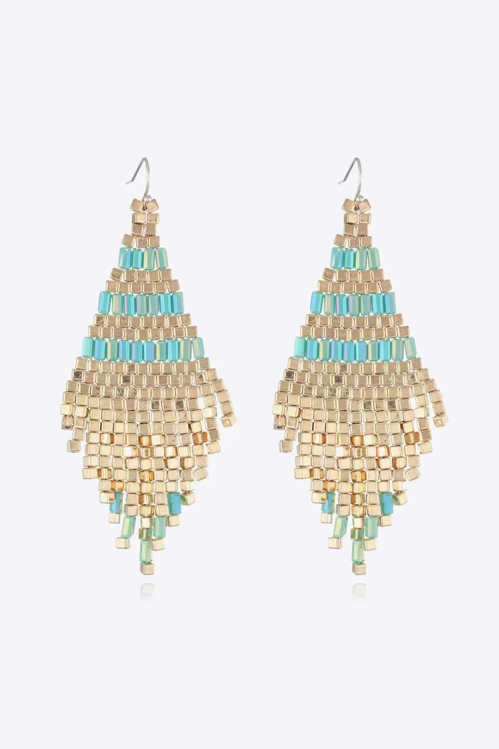Beaded Dangle Earrings Teal One Size Earrings - Tophatter Daily Deals