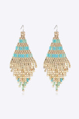 Beaded Dangle Earrings Teal One Size Earrings - Tophatter Daily Deals