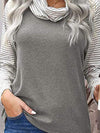 Striped Turtleneck Long Sleeve T-Shirt Women's T-Shirts - Tophatter Daily Deals