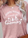 CAMPING WITH MY FAVORITE GNOMIES Graphic Tee Women's T-Shirts - Tophatter Daily Deals