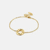Stainless Steel Pierced Rhinestone Bracelet Gold One Size Bracelets - Tophatter Daily Deals