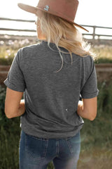 THANKFUL GRATEFUL BLESSED Graphic Crewneck Tee Women's T-Shirts - Tophatter Daily Deals