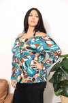Sew In Love Full Size High Neck Off Shoulder Criss Cross Top Blouses - Tophatter Daily Deals