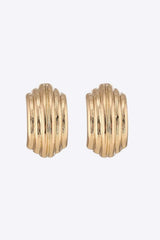 Ribbed Copper Earrings Gold One Size Earrings - Tophatter Daily Deals