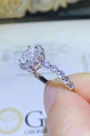 Adored 1 Carat Moissanite 925 Sterling Silver Halo Ring Moissanite - Tophatter Daily Deals