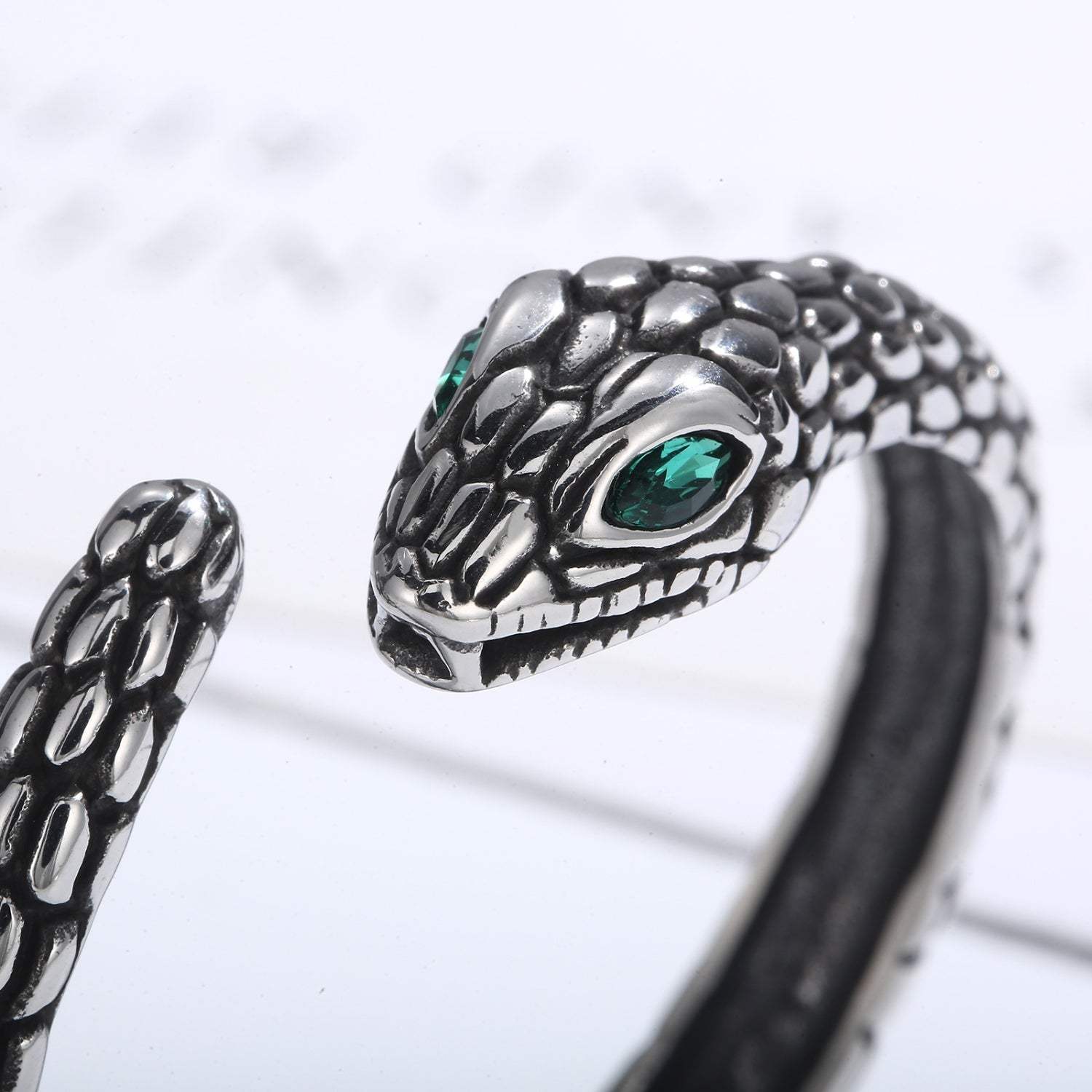 Rhinestone Stainless Steel Snake Shape Bracelet Bracelets - Tophatter Daily Deals