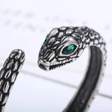 Rhinestone Stainless Steel Snake Shape Bracelet Bracelets - Tophatter Daily Deals