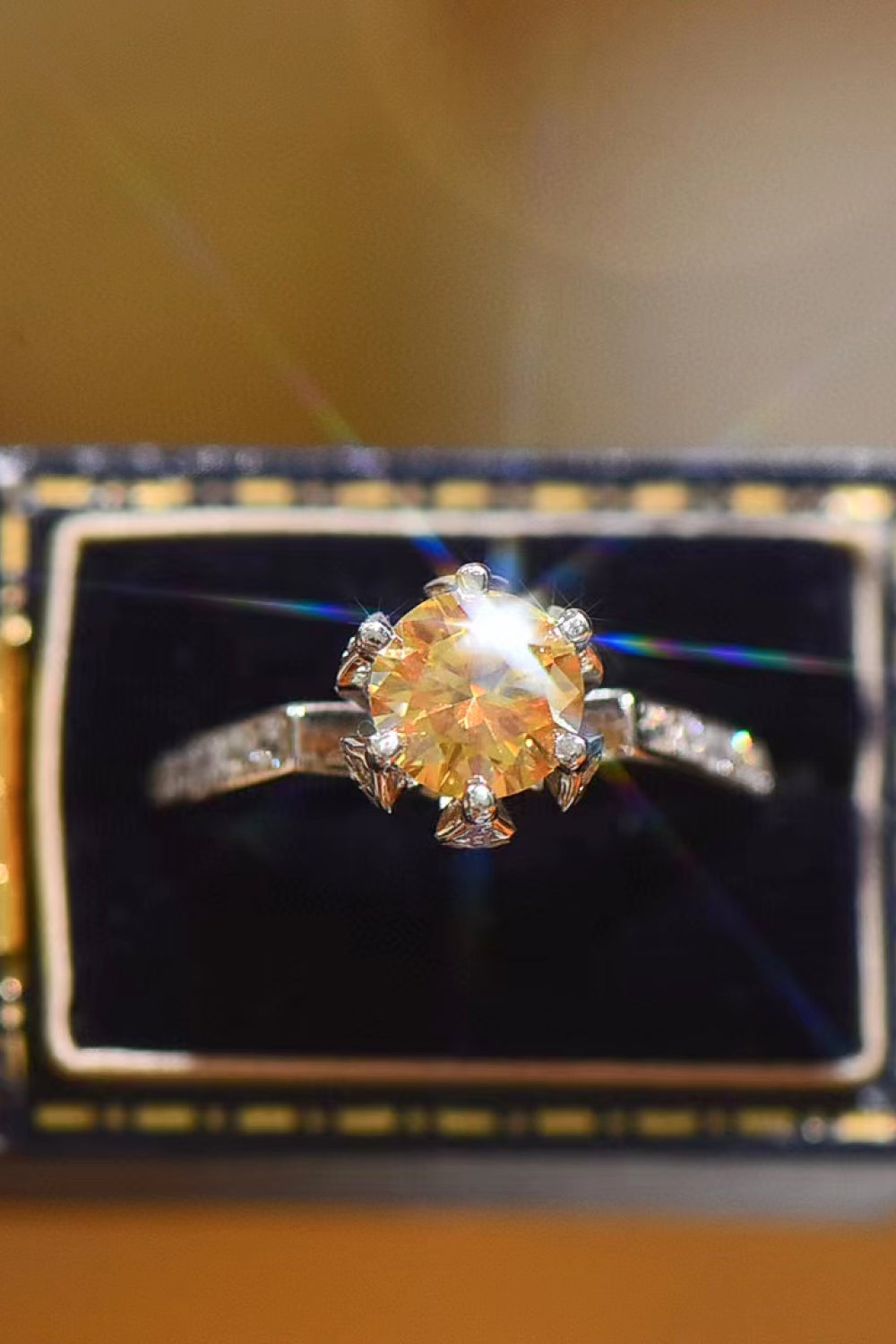 You'are My Lover 2 Carat Moissanite Ring Yellow Moissanite - Tophatter Daily Deals