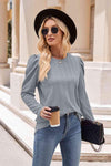 Round Neck Puff Sleeve Blouse Blouses - Tophatter Daily Deals