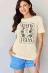 Simply Love Full Size AUSTIN TEXAS Graphic Cotton T-Shirt Ivory Women's T-Shirts - Tophatter Daily Deals