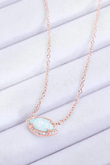 18k Rose Gold-Plated Opal Pendant Necklace Opal - Tophatter Daily Deals