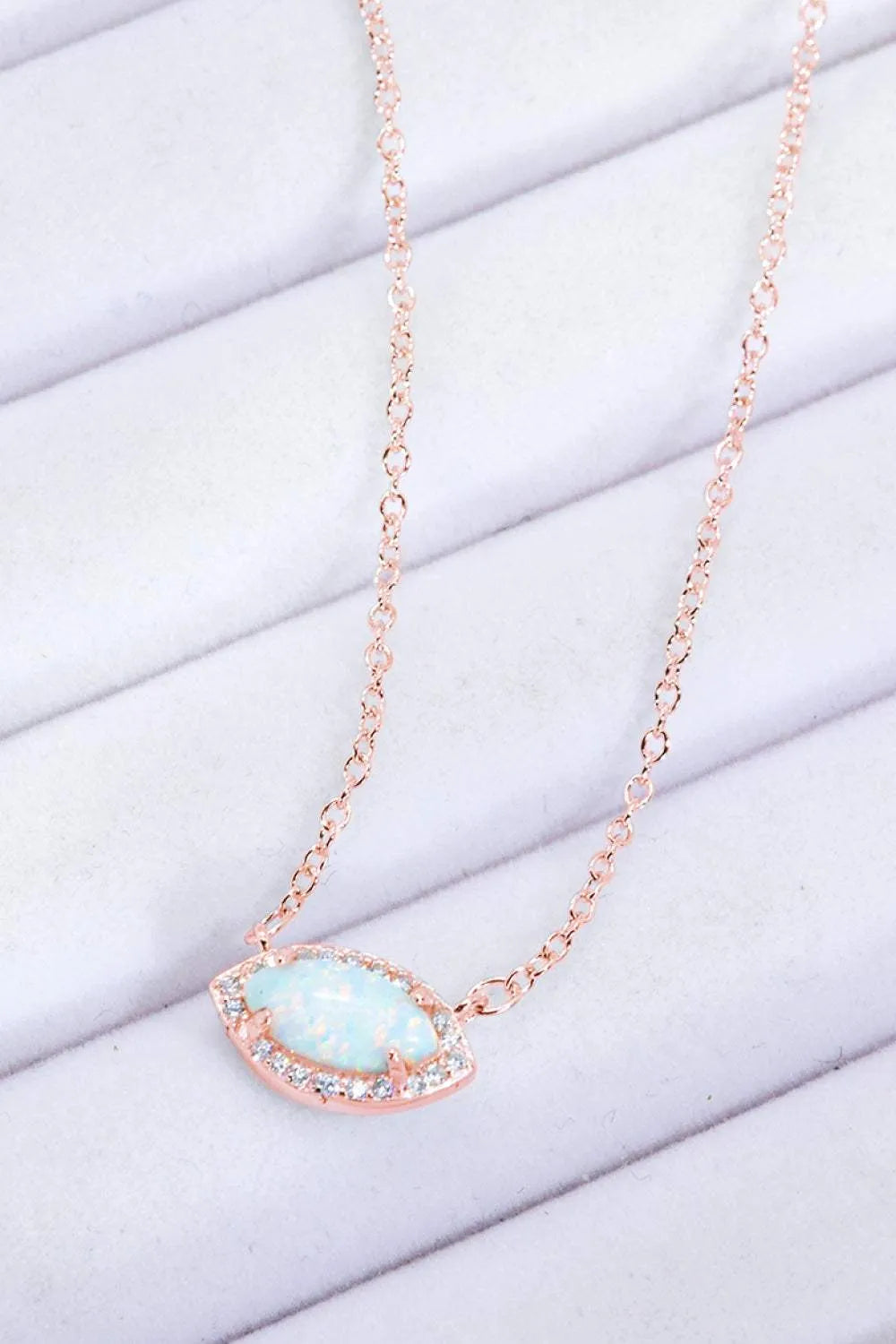18k Rose Gold-Plated Opal Pendant Necklace Opal - Tophatter Daily Deals