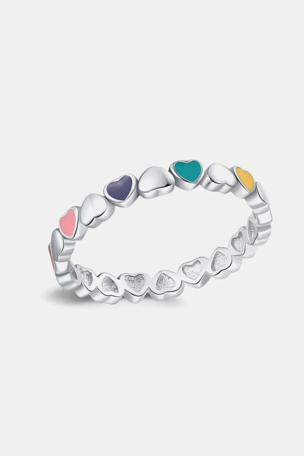 925 Sterling Silver Heart Shape Ring Rings - Tophatter Daily Deals
