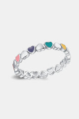 925 Sterling Silver Heart Shape Ring Rings - Tophatter Daily Deals