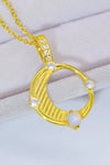 Inlaid Zircon and Natural Moonstone Pendant Necklace Moonstone - Tophatter Daily Deals