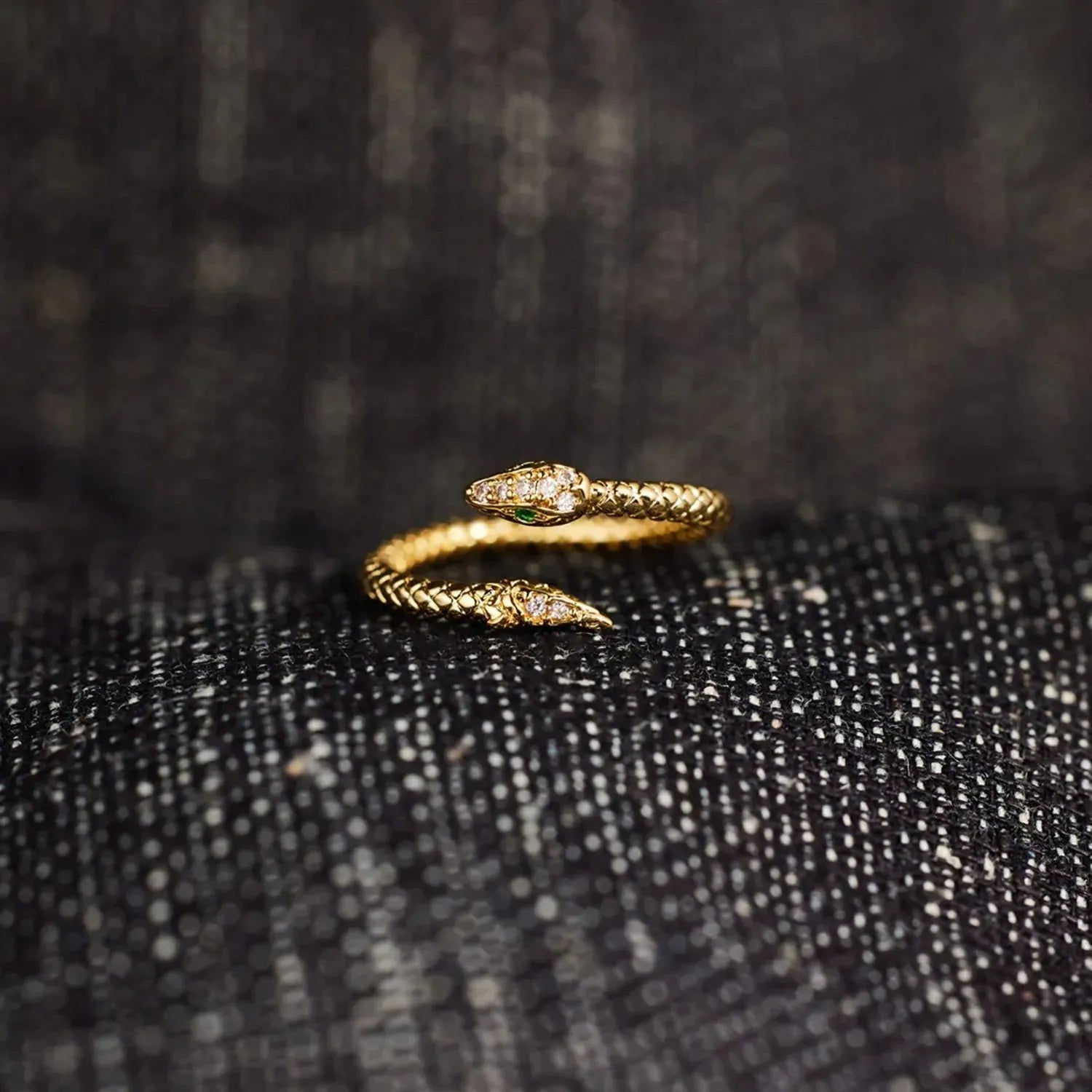 Snake Shape 18K Gold-Plated Bypass Ring Rings - Tophatter Daily Deals