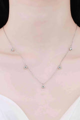 Moissanite Rhodium-Plated Necklace Silver One Size Moissanite - Tophatter Daily Deals