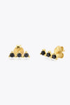 Zircon 925 Sterling Silver Earrings Gold Black One Size Earrings - Tophatter Daily Deals