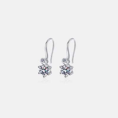 2 Carat Moissanite 925 Sterling Silver Earrings Silver One Size Moissanite - Tophatter Daily Deals