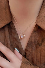 High Quality Natural Moonstone Moon Pendant 925 Sterling Silver Necklace Moonstone - Tophatter Daily Deals