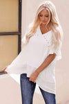 Flutter Sleeve High-Low Top Blouses - Tophatter Daily Deals