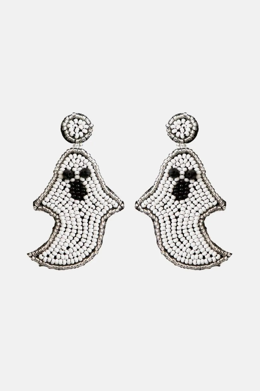 Ghost Shape Beaded Dangle Earrings White One Size Earrings - Tophatter Daily Deals