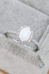 Opal 925 Sterling Silver Halo Ring Opal - Tophatter Daily Deals