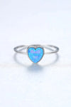 Opal Heart 925 Sterling Silver Ring Sky Blue Opal - Tophatter Daily Deals