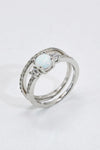 925 Sterling Silver Opal Split Shank Ring Opal - Tophatter Daily Deals