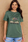 Simply Love Full Size Book & Flower Graphic Cotton Tee Women's T-Shirts - Tophatter Daily Deals