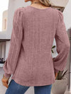 Square Neck Long Sleeve Top Blouses - Tophatter Daily Deals