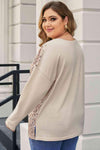 Plus Size Multicolor V-Neck Dropped Shoulder Sweater Blouses - Tophatter Daily Deals