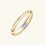 925 Sterling Silver Inlaid Moissanite Ring Gold Rectangular Drill Moissanite - Tophatter Daily Deals