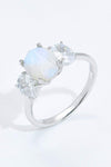 Natural Moonstone and Zircon Ring Moonstone - Tophatter Daily Deals