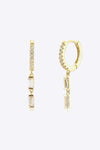 Zircon 925 Sterling Silver Drop Huggie Earrings Gold White One Size Earrings - Tophatter Daily Deals