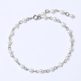 925 Sterling Silver Pearl Bracelet Silver One Size Bracelets - Tophatter Daily Deals