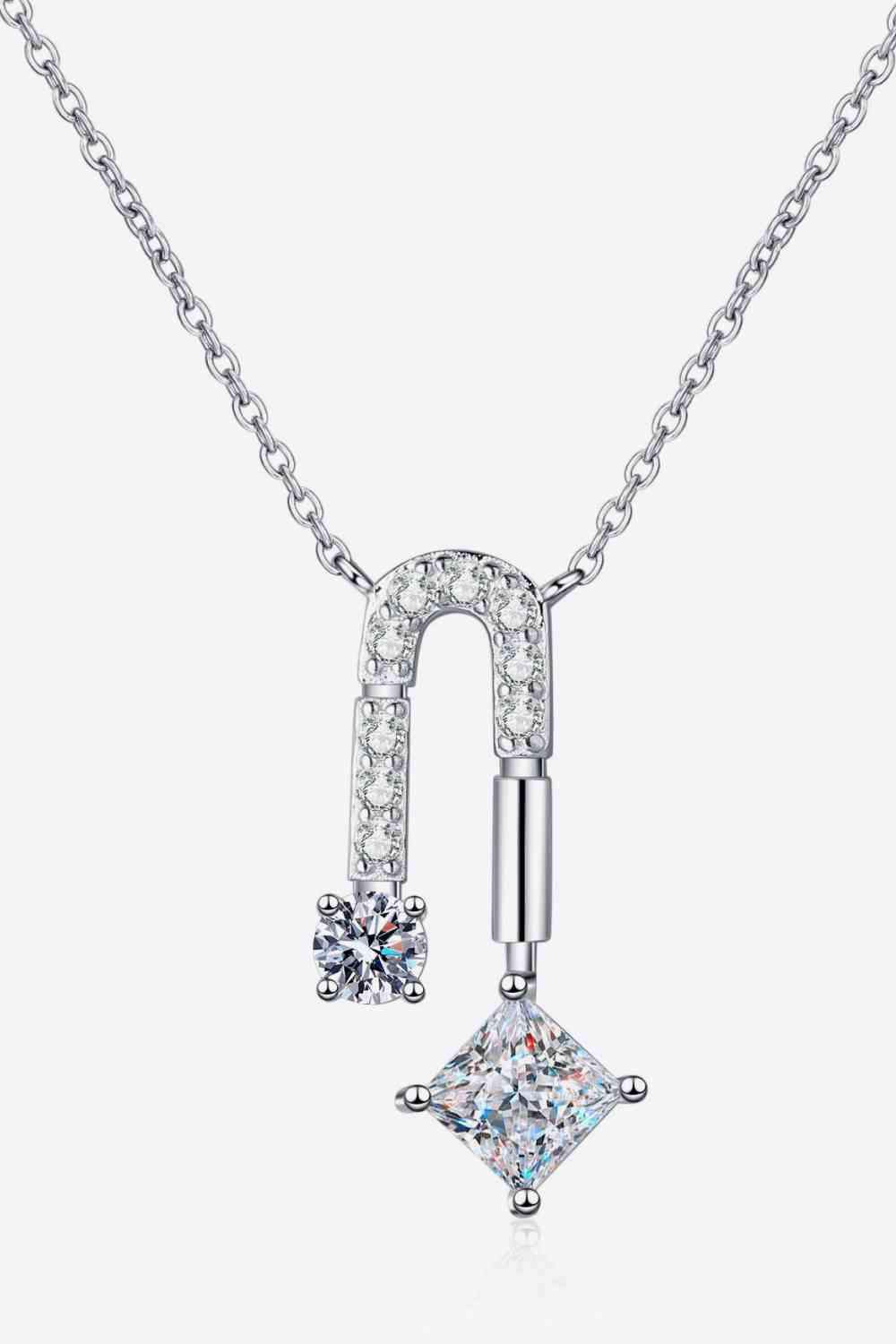 1.3 Carat Moissanite 925 Sterling Silver Necklace Silver One Size Moissanite - Tophatter Daily Deals