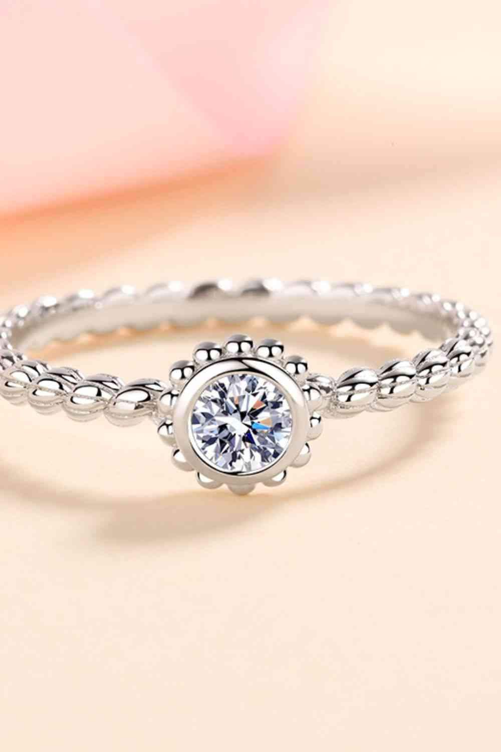 Moissanite Rhodium-Plated Ring Moissanite - Tophatter Daily Deals