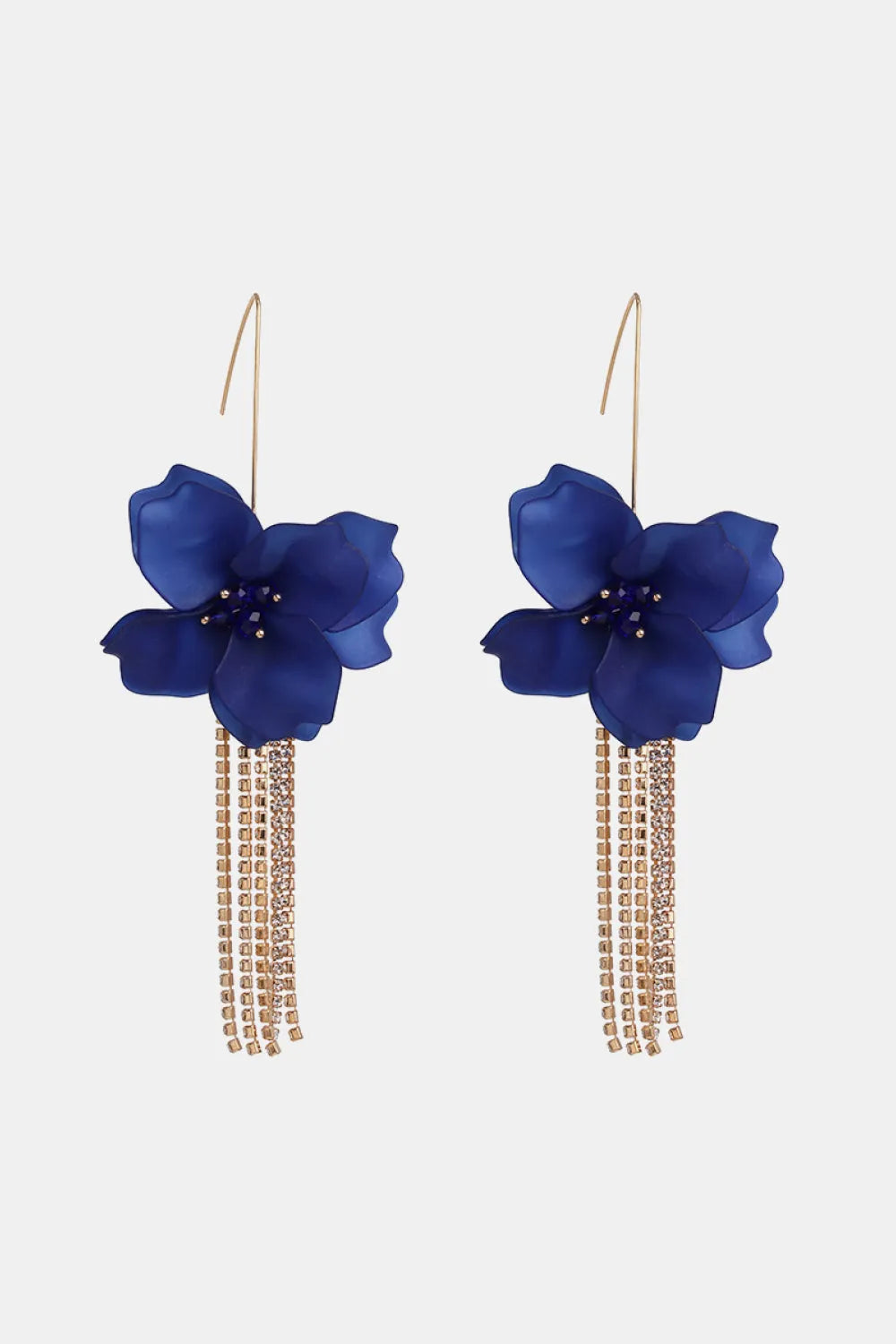 Flower Shape Acrylic Dangle Earrings Royal Blue One Size Earrings - Tophatter Daily Deals