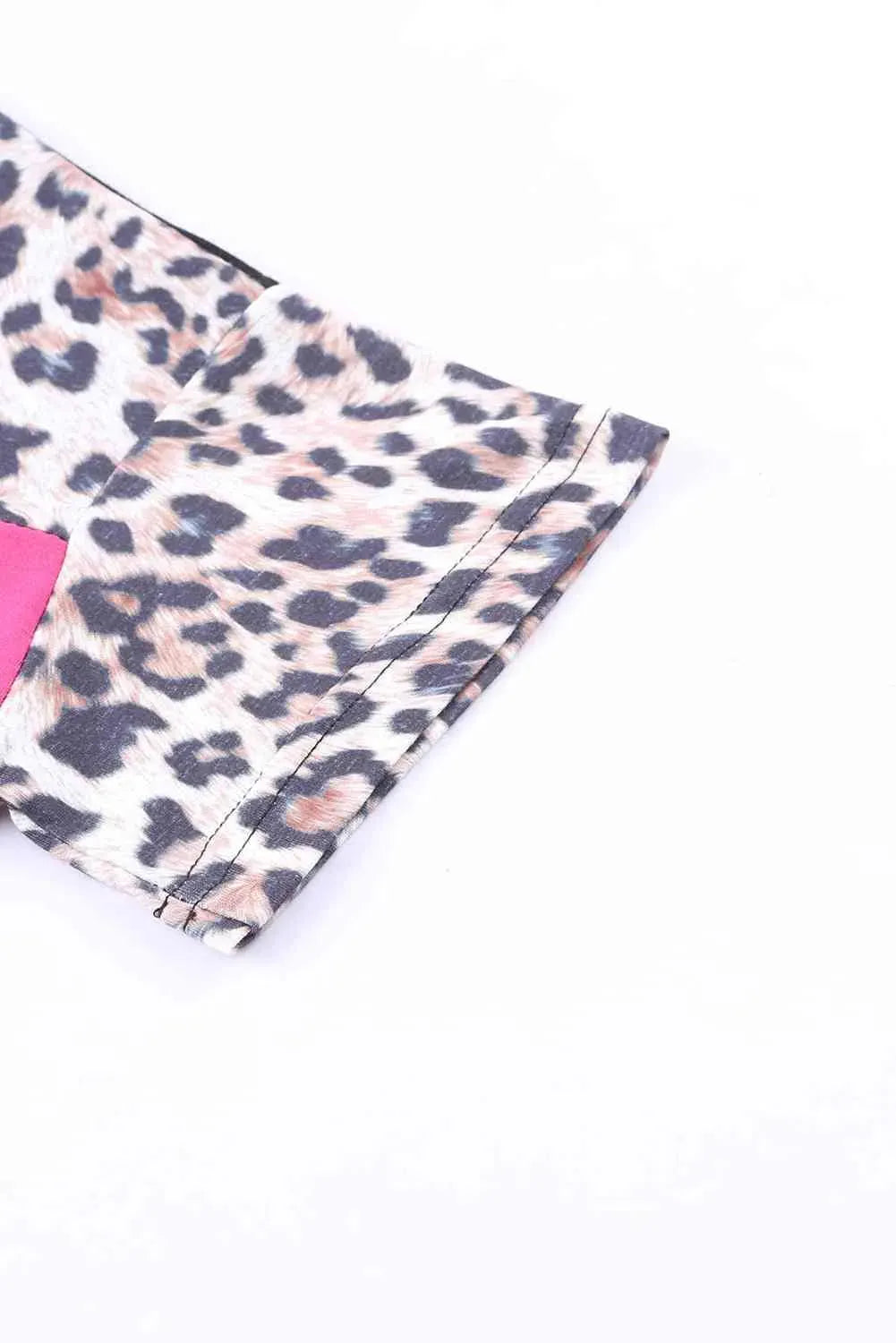 Leopard Color Block Short Sleeve Tee Women's T-Shirts - Tophatter Daily Deals