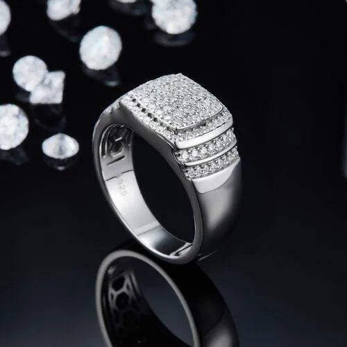 Moissanite 925 Sterling Silver Ring Moissanite - Tophatter Daily Deals