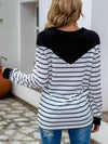 Striped Round Neck Long Sleeve T-Shirt Women's T-Shirts - Tophatter Daily Deals