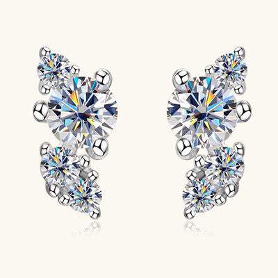 925 Sterling Silver Moissanite Stud Earrings Moissanite - Tophatter Daily Deals