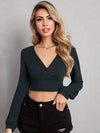 V Neck Crop Top Blouses - Tophatter Daily Deals