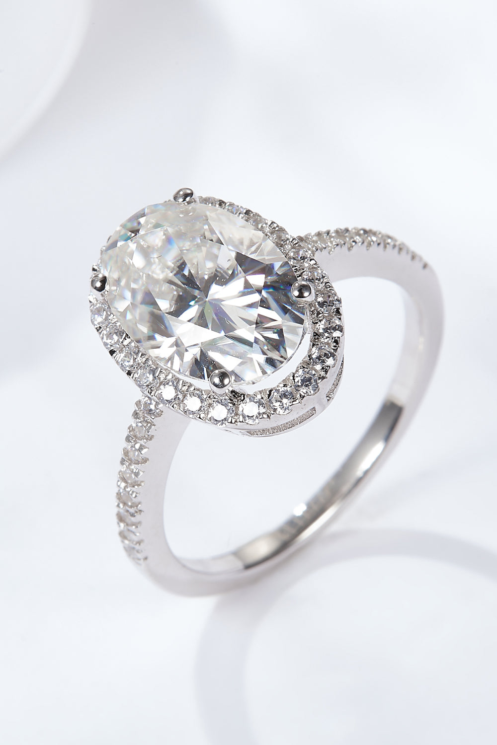 4.5 Carat Moissanite Halo Ring - Tophatter Deals