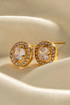 Inlaid Zircon Stainless Steel Stud Earrings Earrings - Tophatter Daily Deals