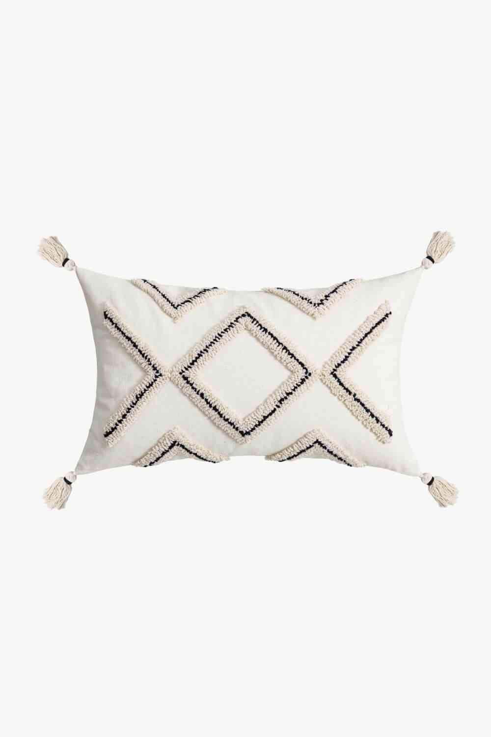 Geometric Embroidered Decorative Throw Pillow Case Diamond-Shaped Lumbar Pillow One Size Decorative Pillowcases - Tophatter Daily Deals